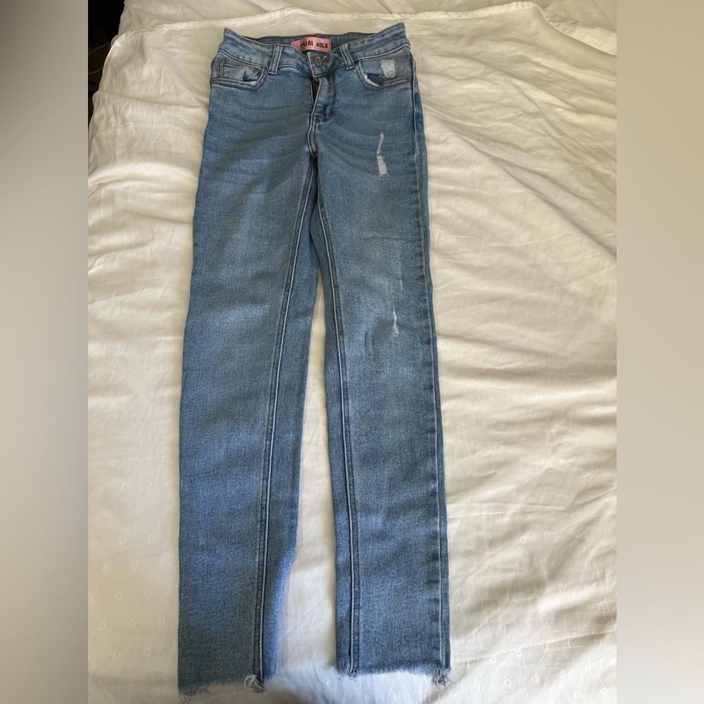 Brand crystal rock jeans color denim